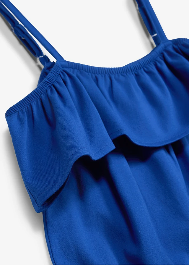Jersey jumpsuit van een elastische biologisch katoenmix, Kleur: kobaltblauw