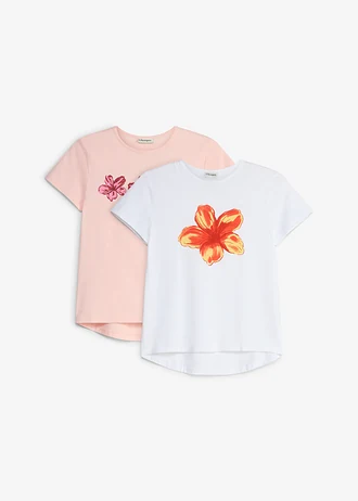 Shirt van een elastische biologisch katoenmix (set van 2)