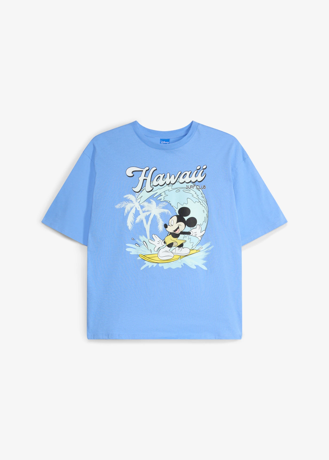 Mickey Mouse-T-shirt in een losse pasvorm van puur katoen • middenblauw met print • product-page.page-title-suffix