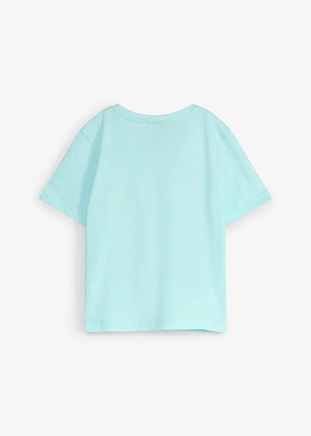 T-shirt z czystej bawełny organicznej • błękit wodny z nadrukiem • sklep bonprix