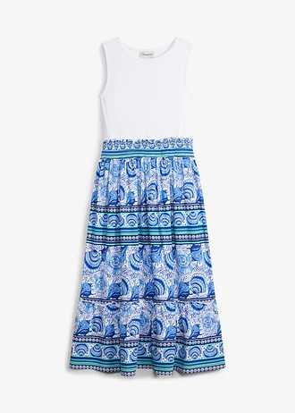 Jersey jurk in 2-in-1 look