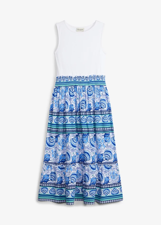 Jersey jurk in 2-in-1 look