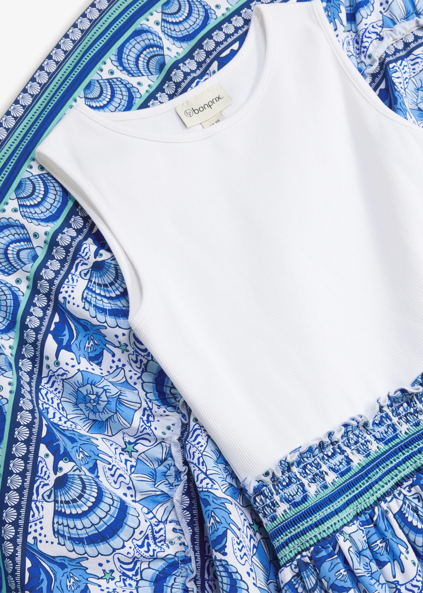 Robe en jersey • blanc-bleu cobalt imprimé • product-page.page-title-suffix