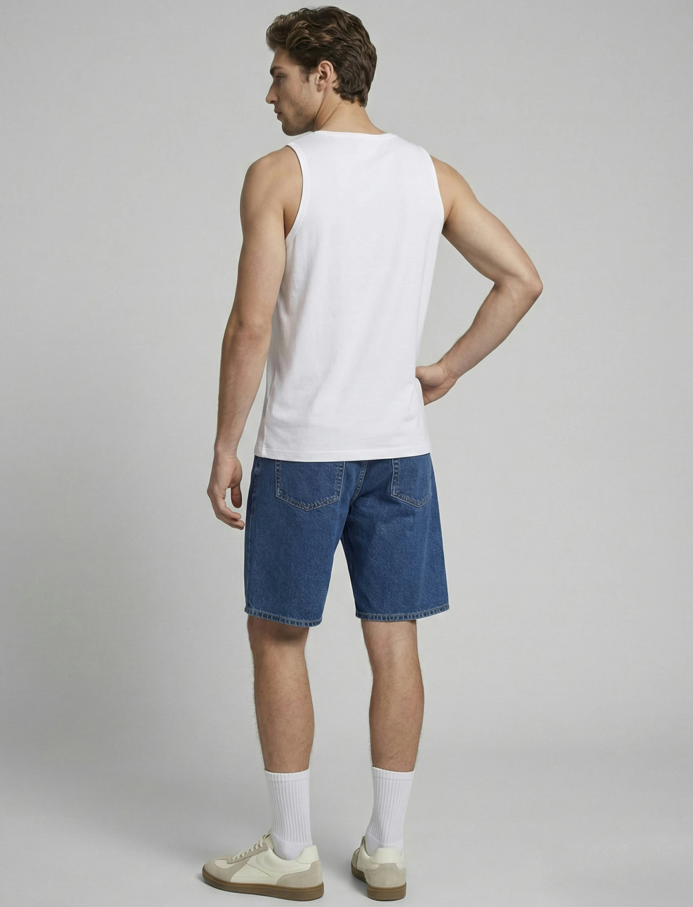 Débardeur marcel JJ REBEL 100% coton • blanc imprimé • product-page.page-title-suffix