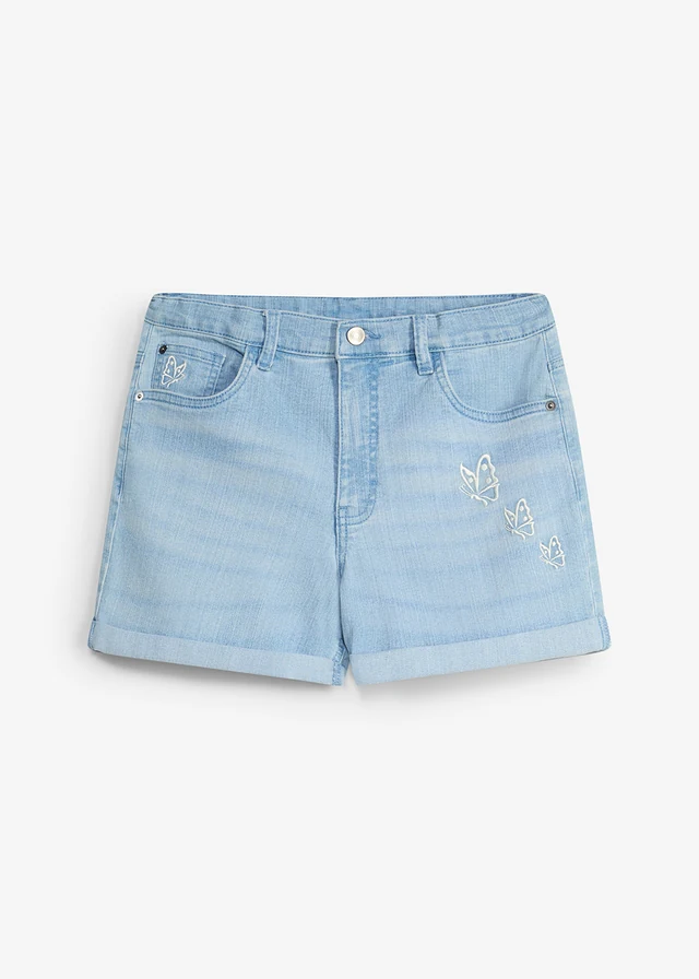 Jeansshort met biologisch katoen, mid waist • lichtblauw denim • product-page.page-title-suffix