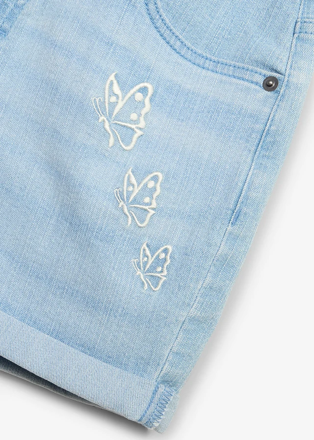 Džínové šortky Mid Waist, s organickou bavlnou • světle modrý denim • bonprix obchod