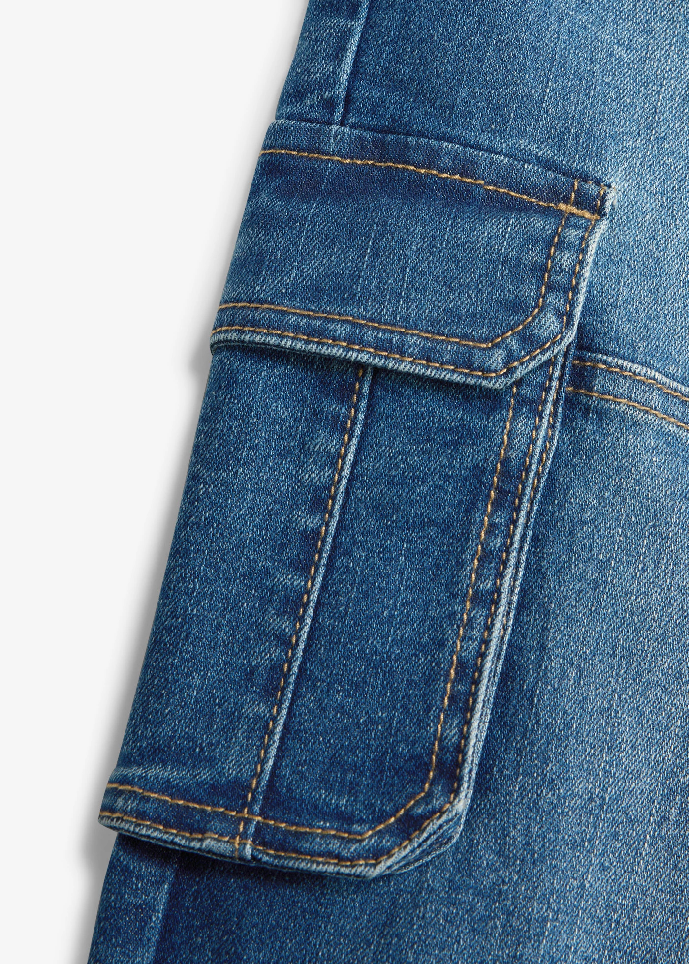 Jean droit, loose et cargo à taille réglable • bleu denim • Boutique bonprix