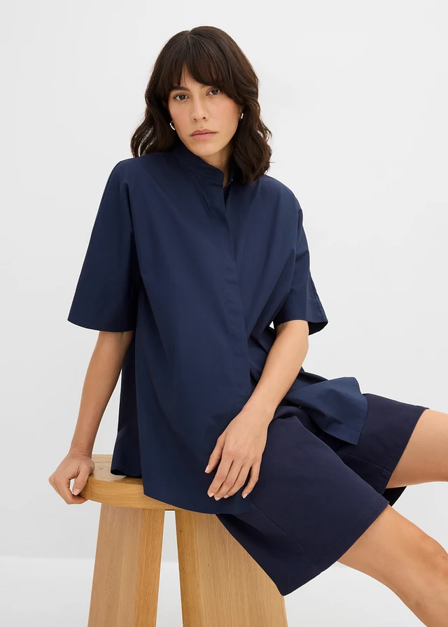 Blouse van biologisch katoen • donkerblauw • product-page.page-title-suffix