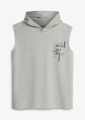 Mouwloze hoodie met biologisch katoen, loose fit