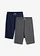 Jersey longshort van biologisch katoen (set van 2), Kleur: donkerblauw+grijs gemêleerd