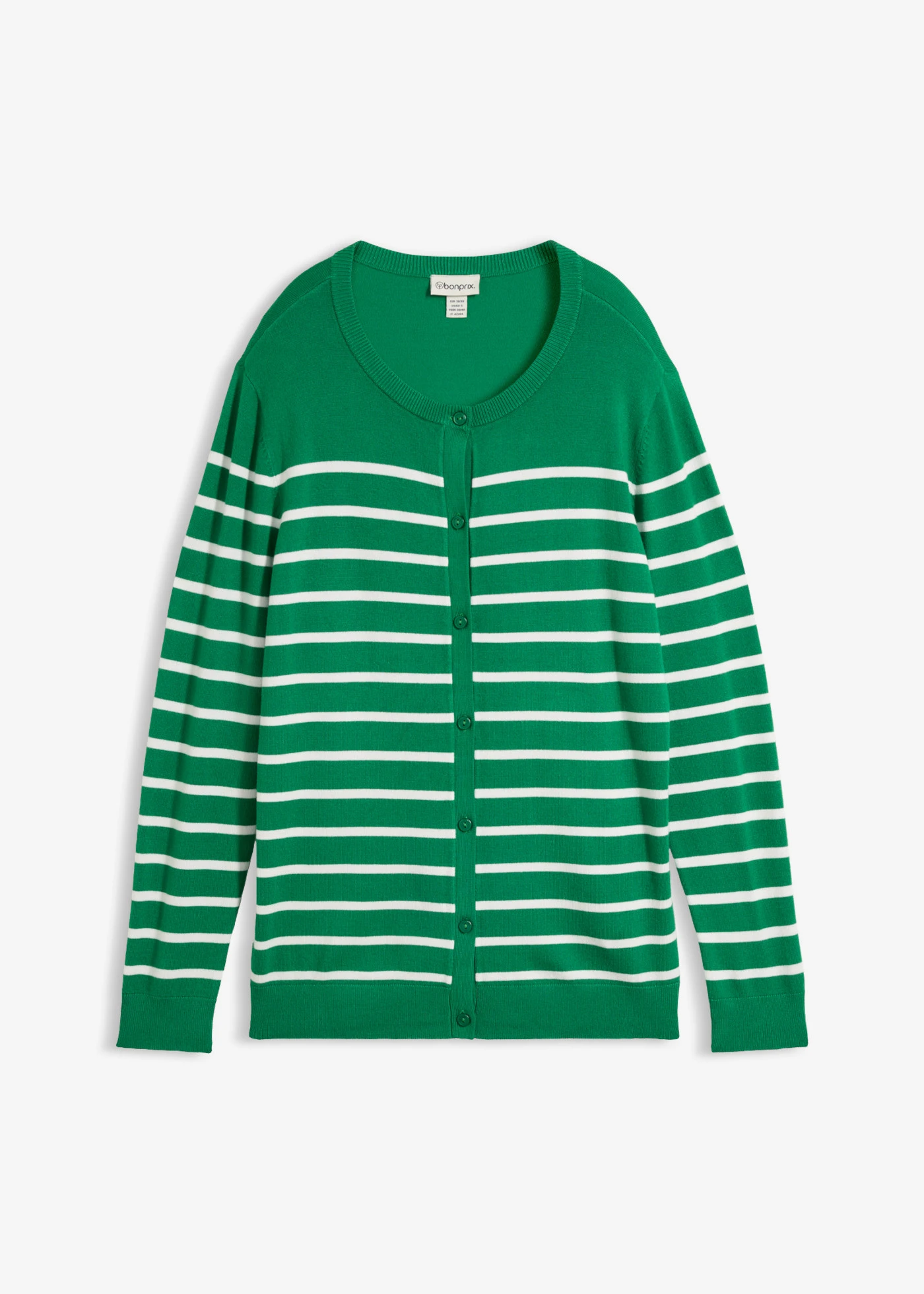 Fijn gebreid vest van een soepele viscosemix • diepgroen gestreept • bonprix online shop