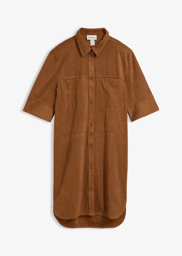 Overhemdjurk van imitatiesuède • toffee • bonprix online shop