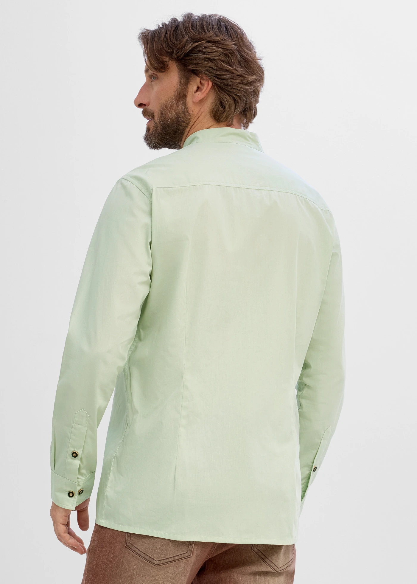 Tiroler overhemd van katoen, regular fit • kiezelgroen • bonprix online shop