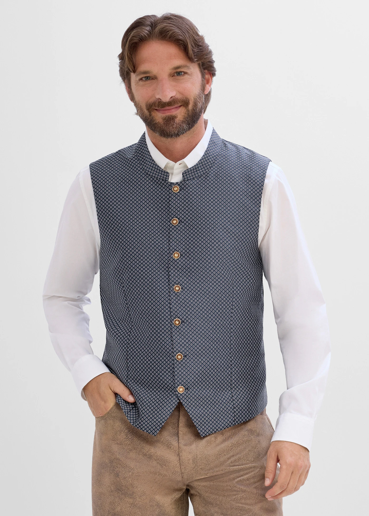 Tiroler gilet in regular fit • inktblauw • bonprix online shop