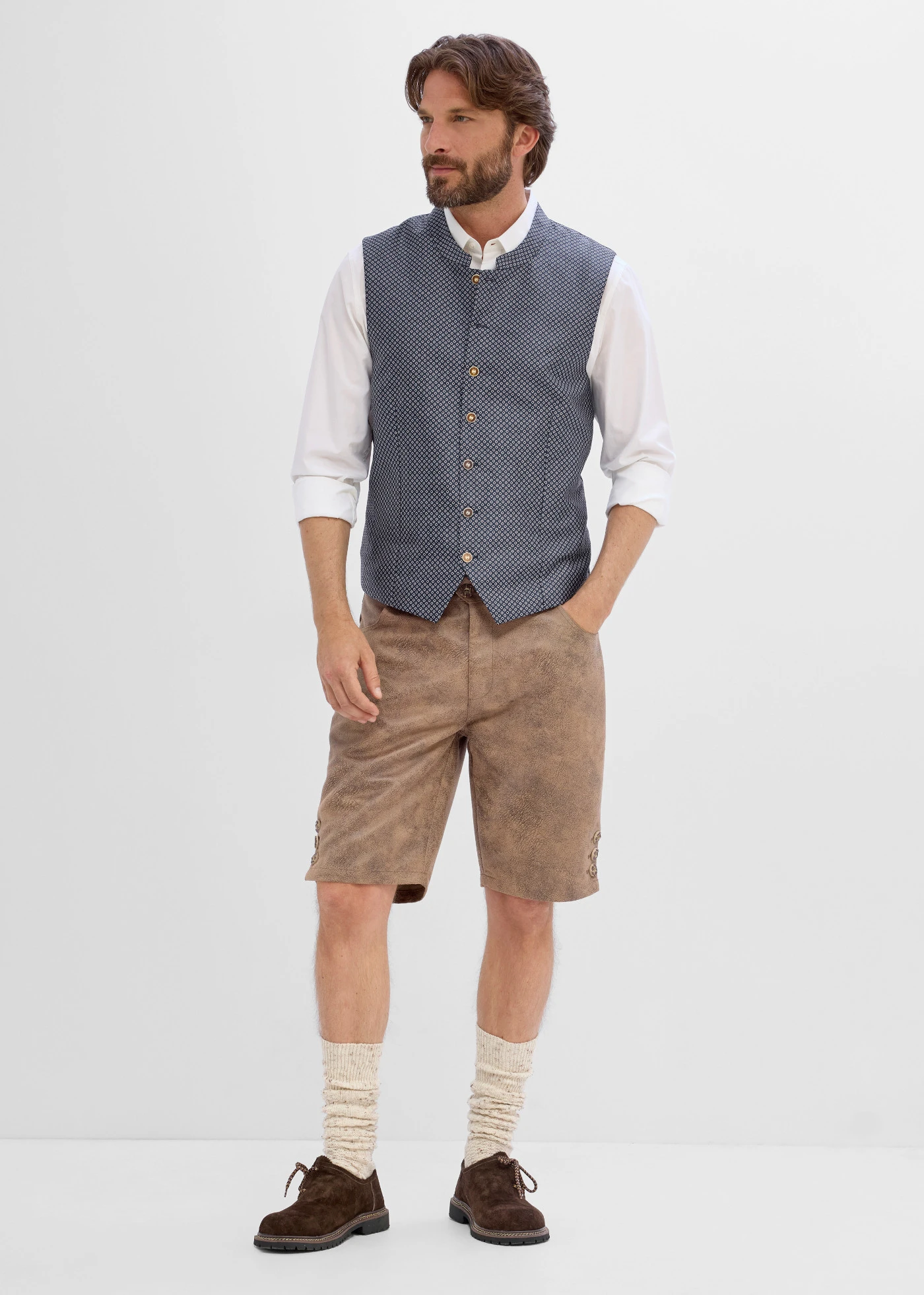 Tiroler gilet in regular fit • inktblauw • bonprix online shop