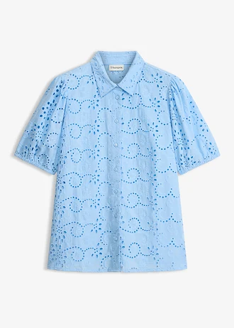 Blouse van puur katoen met broderie anglaise