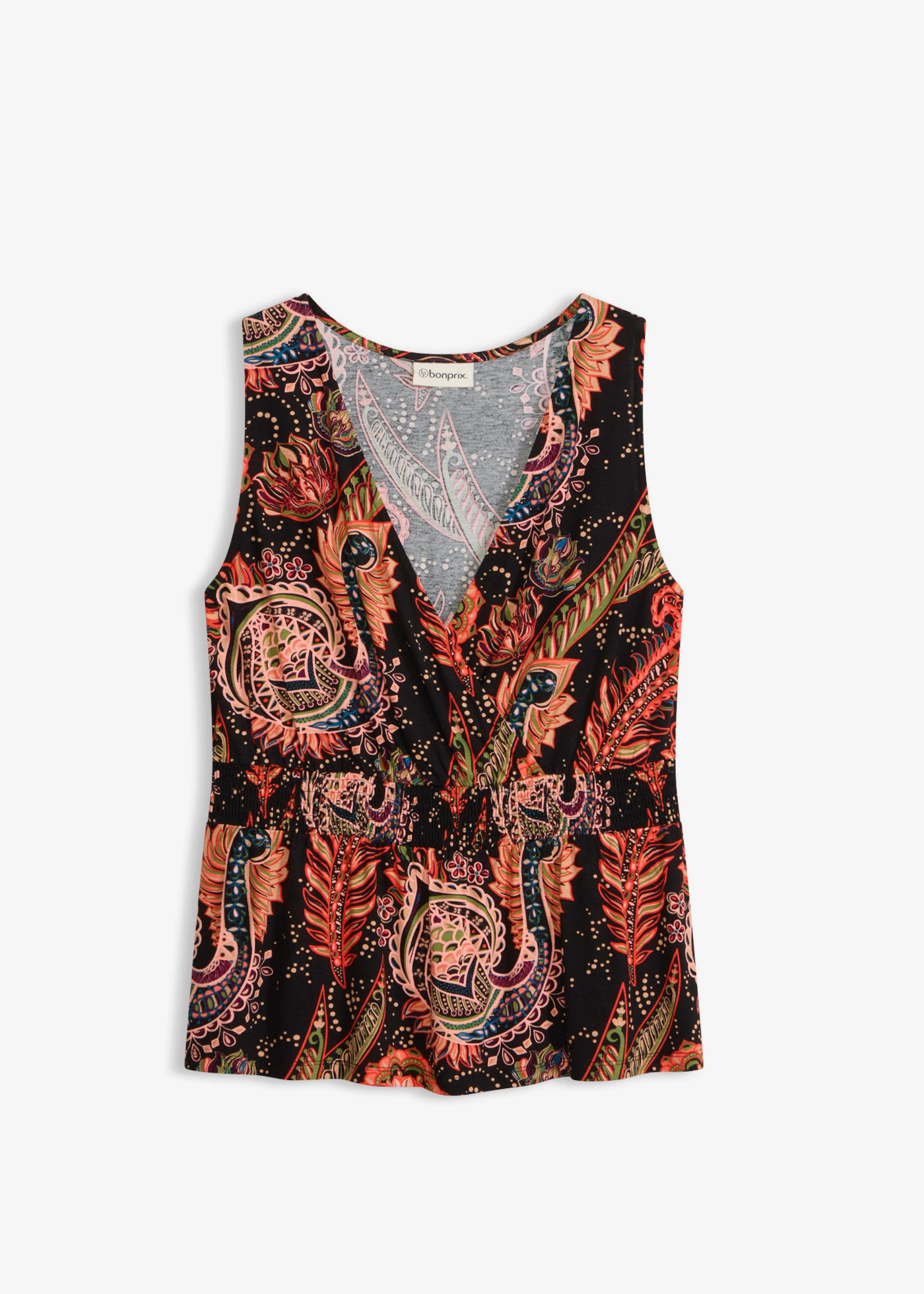 Top z jemného viskózového mixu • čierna paisley • obchod bonprix