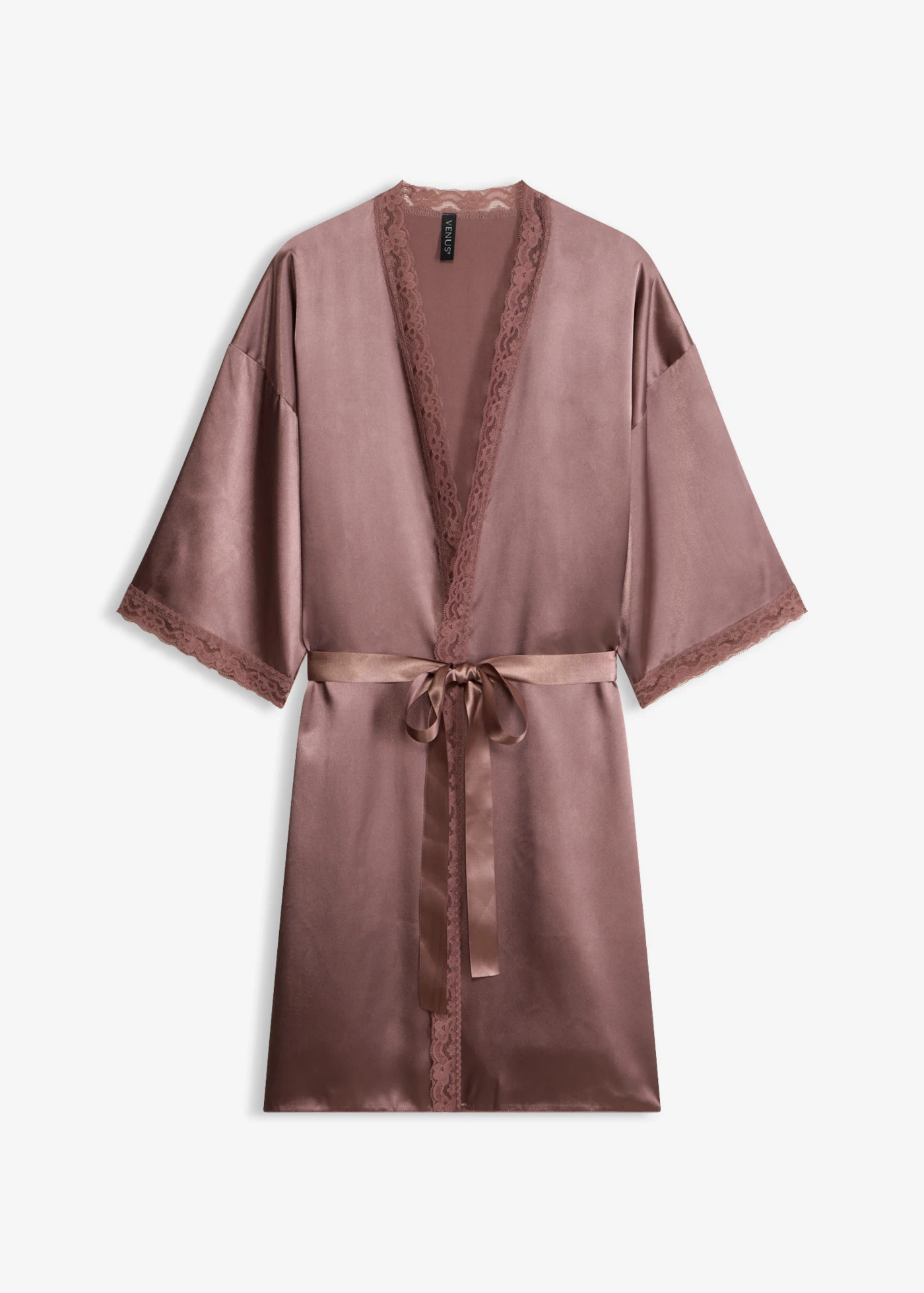 Saténové kimono • hnědošedá • bonprix obchod
