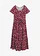 Rochie din bumbac 100%, culoare: bordo cu floricele