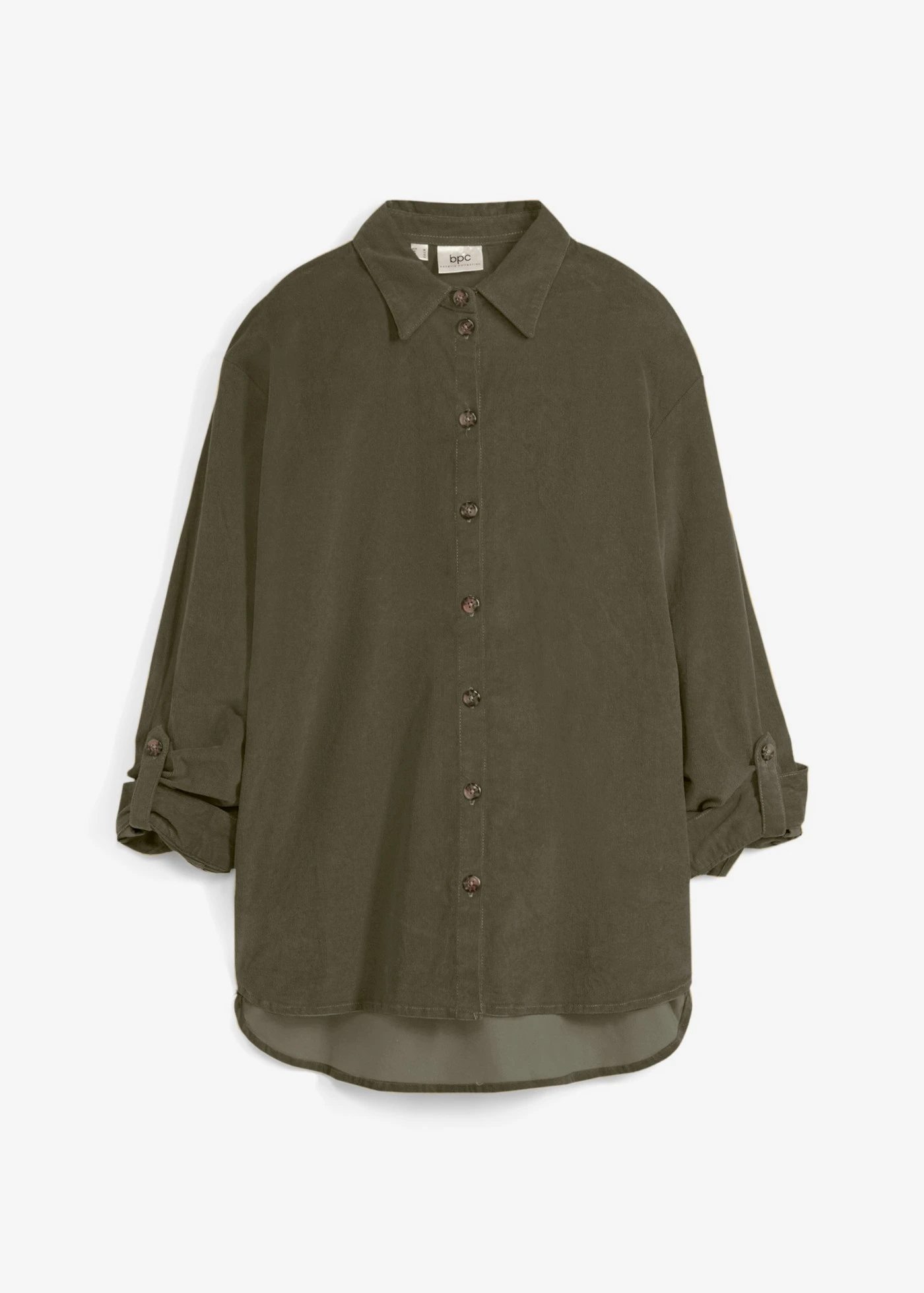 Chemise en velours côtelé avec fentes sur le côté • olive foncé • product-page.page-title-suffix