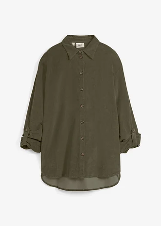 Chemise en velours côtelé avec fentes sur le côté