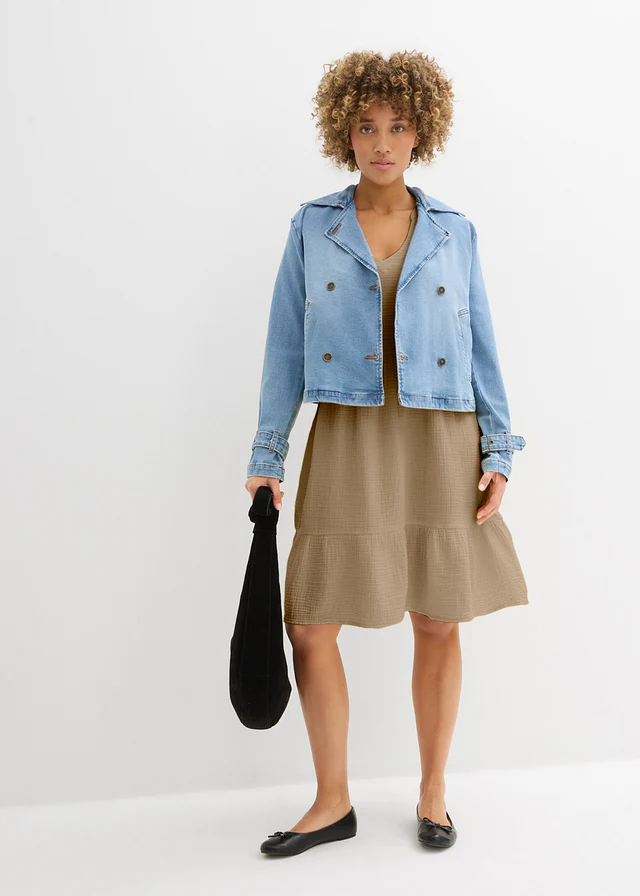 Robe oversize en gaze de coton, Couleur: kaki clair