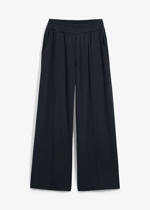 Jersey Marlene Dietrich broek, Kleur: zwart