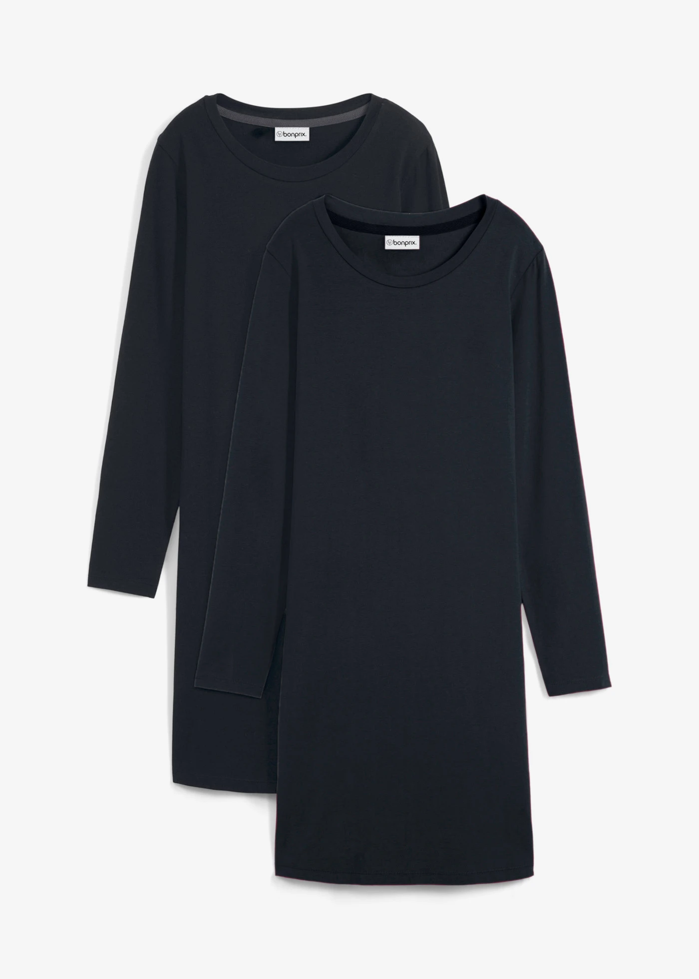 Accentuerende jersey jurk (set van 2) • 2x zwart • product-page.page-title-suffix