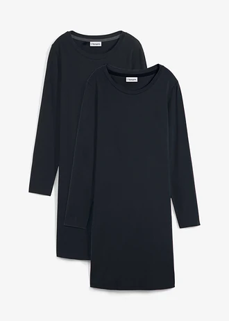 Accentuerende jersey jurk (set van 2)