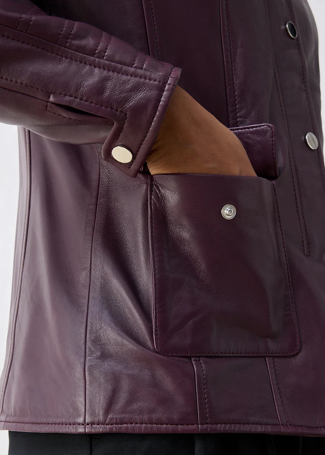 Leren jas van lamsnappa • wijnrood • product-page.page-title-suffix