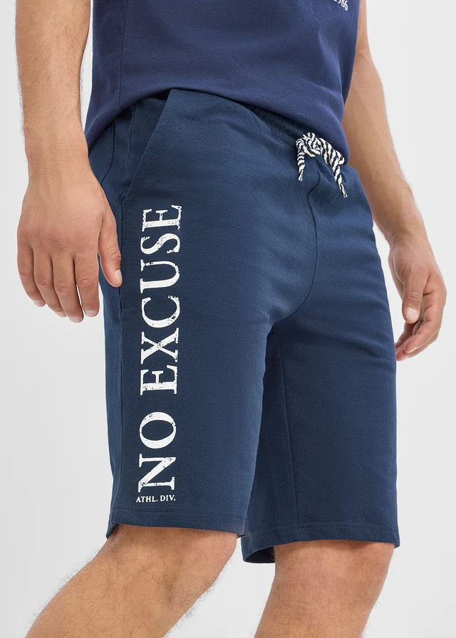 Sweat short van puur biologisch katoen • donkerblauw met print • product-page.page-title-suffix