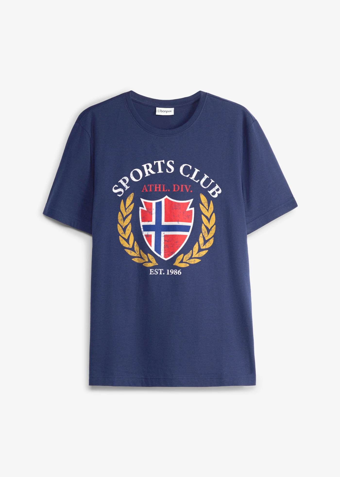 T-shirt van puur biologisch katoen • donkerblauw met print • product-page.page-title-suffix