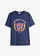 T-shirt van puur biologisch katoen, Kleur: donkerblauw met print