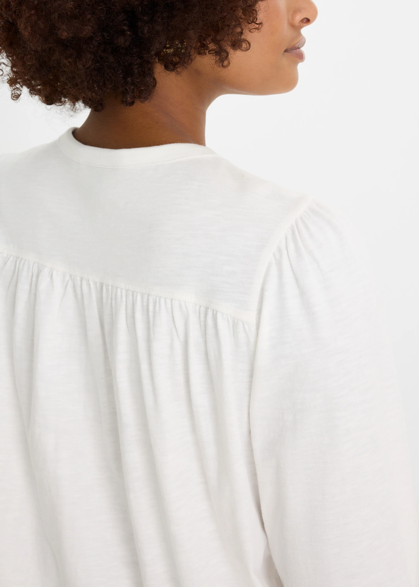 Shirtblouse van vlamgaren van puur biologisch katoen • wolwit • bonprix online shop