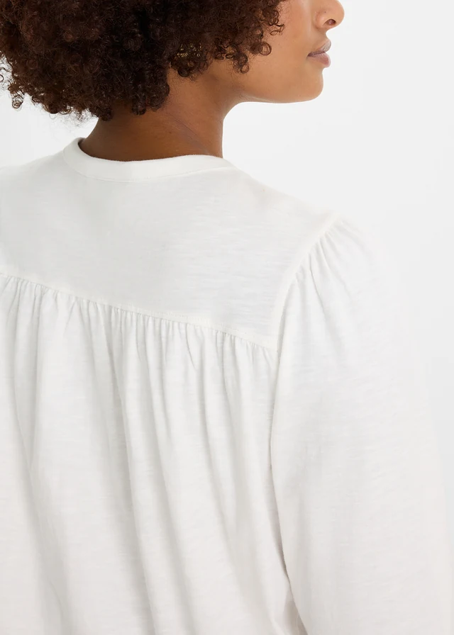 Shirtblouse van vlamgaren van puur biologisch katoen • wolwit • bonprix online shop