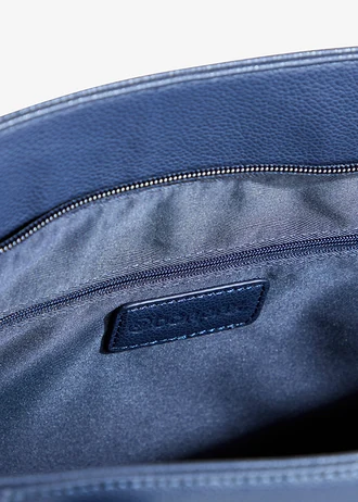 Duża torba shopper z różnych materiałów • granatowy • sklep bonprix