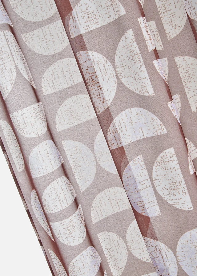 Gordijn met fijne structuur (1 stuk), Kleur: beige-bruin