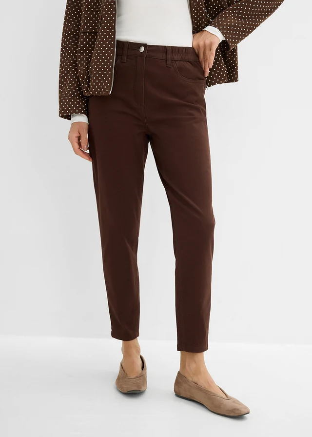 Twillové nohavice Mom s vysokým pásom • tmavohnedá • obchod bonprix
