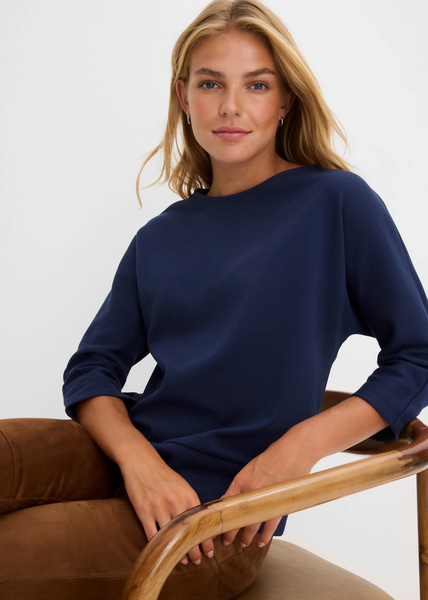 Gestructureerd interlock-shirt van een katoenmix • donkerblauw • bonprix online shop