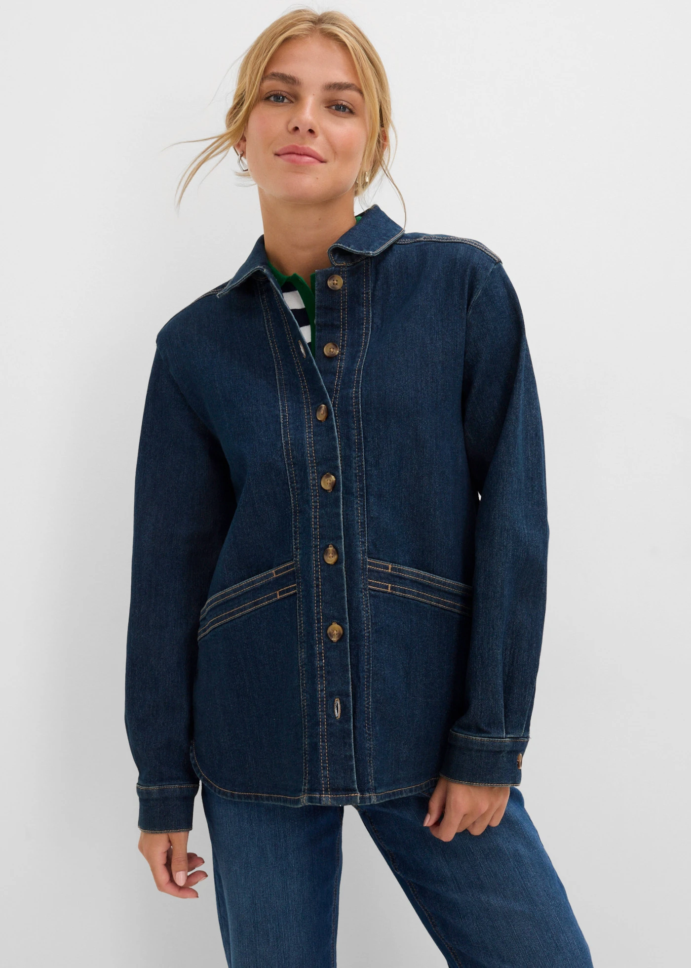Džínsová bunda s bio bavlnou • tmavomodrá denim • obchod bonprix