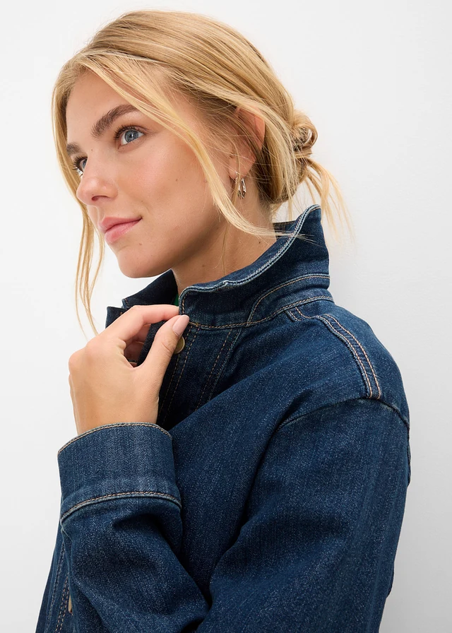 Džínsová bunda s bio bavlnou • tmavomodrá denim • obchod bonprix