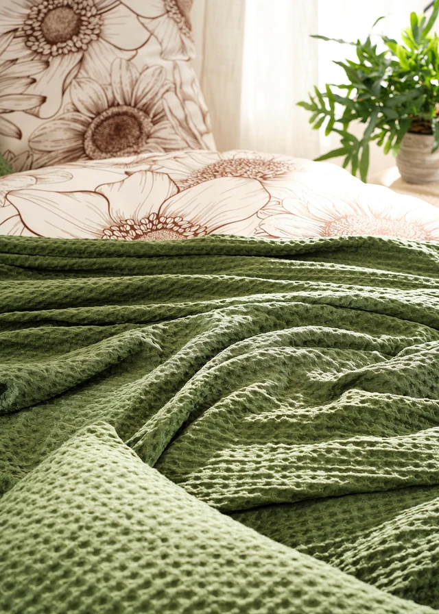 Wafelpiqué kussenhoes (set van 2) • groen • bonprix online shop
