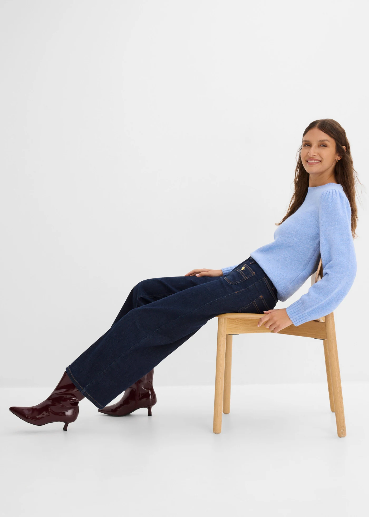 Wide leg jeans • diepblauw denim ongewassen • bonprix online shop