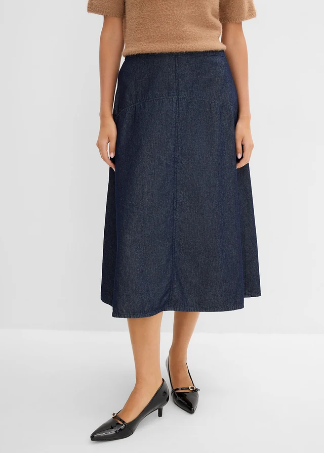 Jeansrok, biologisch katoen, Kleur: diepblauw denim ongewassen