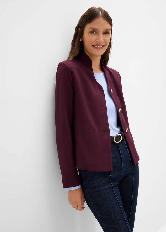 Blazer à col tulipe • bordeaux • Boutique bonprix