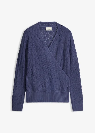 Sweter ażurowy w optyce kopertowego