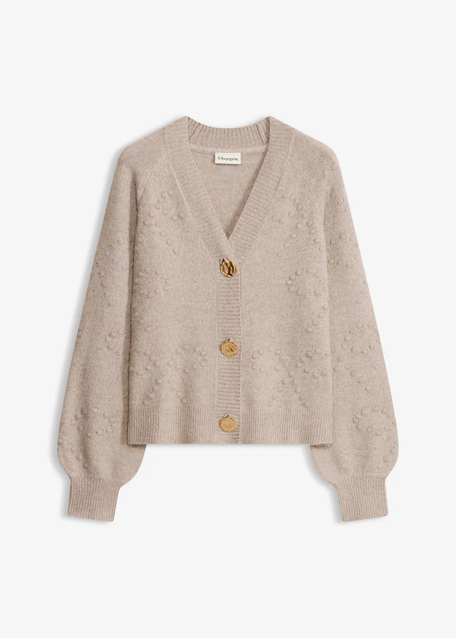 Strukturovaný pletený kabátek