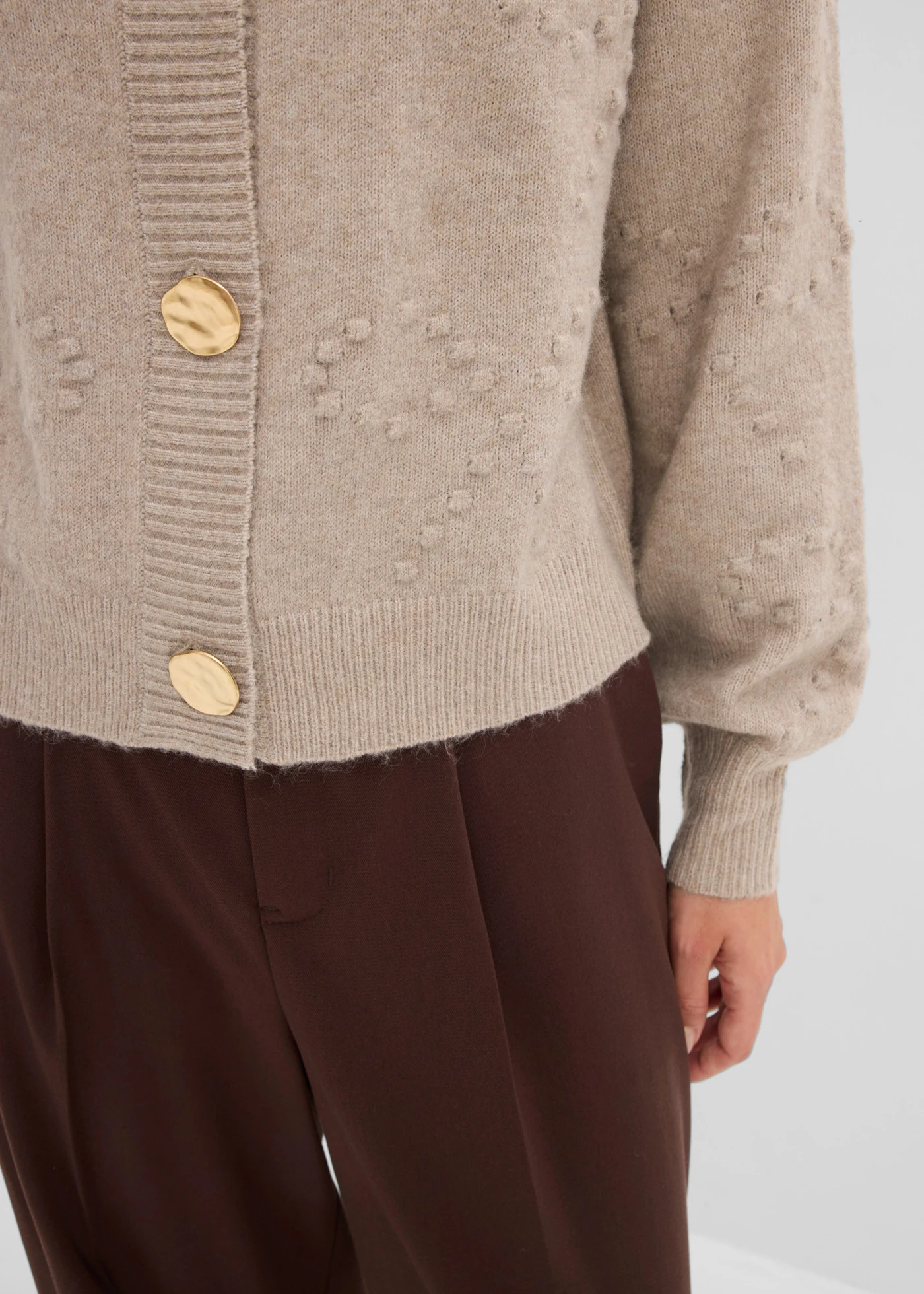 Ajour vest met structuur • natuursteen gemêleerd • bonprix online shop