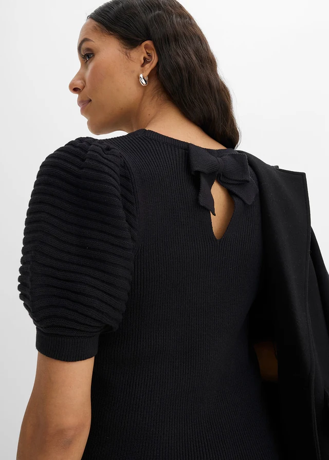 Pull à manches ballon • noir • Boutique bonprix