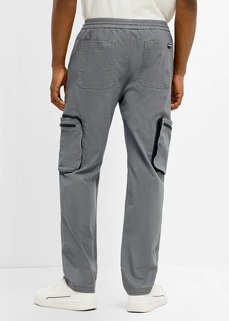 Spodnie regular fit, z praktycznymi kieszeniami, straight • dymny szary • sklep bonprix